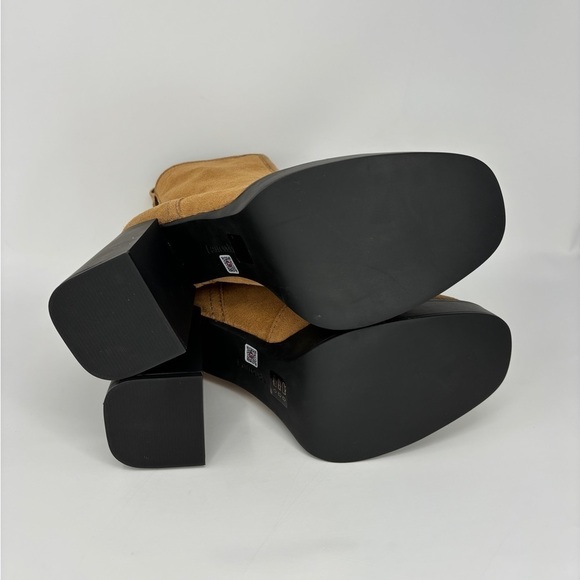 EUC Larroude Nicole Hi Heeled Boots in Toasted Tan Brown Suede, Size 9 - Picture 12 of 16